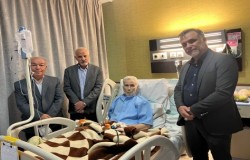 عیادت ماجدی و مسئولان کمیته داوران از حسین خوشخوان