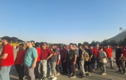 تصاویری از برپای موکب شهدای ورزشکار در ورزشگاه آزادی